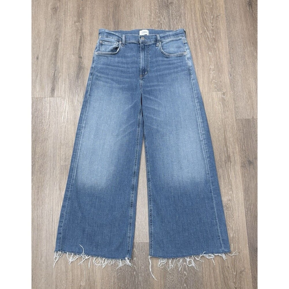 Citizens of Humanity Lyra Jeans Womens 29 Wide Leg Crop Raw Hem